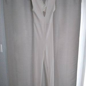 Lulu's Crossback White Jumpsuit